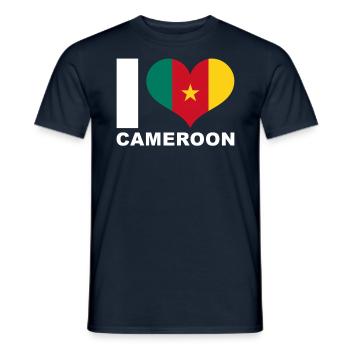 J’aime le cameroun drapeau du cœur Cameroun - T-shirt homme - marine - Devant - AI Model Male 178 light (178cm)