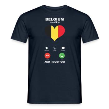Belgien is calling Belgien Herz Souvenir - Männer T-Shirt - Navy - Vorne - AI Model Male 178 light (178cm)