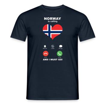 Norway is calling Norway Heart Souvenir - Men's T-Shirt - navy - Front - AI Model Male 178 light (178cm)