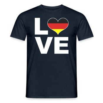 J’aime l’Allemagne drapeau du cœur Allemagne - T-shirt homme - marine - Devant - AI Model Male 178 light (178cm)