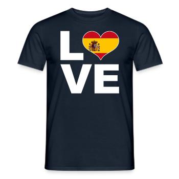 Ich liebe Spanien Herz Flagge Spanien - Männer T-Shirt - Navy - Vorne - AI Model Male 178 light (178cm)