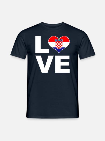 Ich liebe Kroatien Herz Flagge Kroatien - Männer T-Shirt - Navy