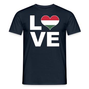J’aime la Hongrie Heart Flag Hongrie - T-shirt homme - marine - Devant - AI Model Male 178 light (178cm)