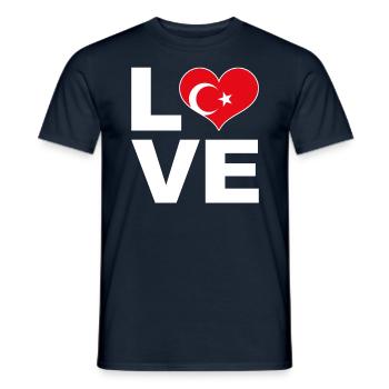 J’aime la Turquie drapeau du cœur Turquie - T-shirt homme - marine - Devant - AI Model Male 178 light (178cm)
