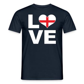 J’aime l’Angleterre drapeau du cœur Angleterre - T-shirt homme - marine - Devant - AI Model Male 178 light (178cm)