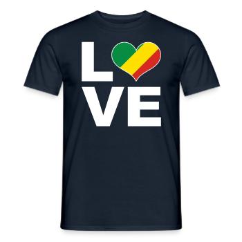 Ich liebe Kongo Herz Flagge Kongo - Männer T-Shirt - Navy - Vorne - AI Model Male 178 light (178cm)