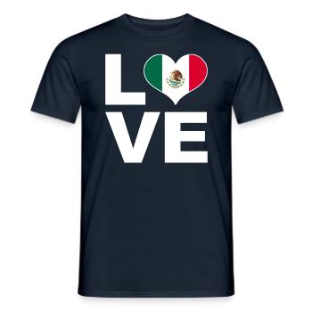 J’aime le drapeau du cœur du Mexique - T-shirt homme - marine - Devant - AI Model Male 178 light (178cm)
