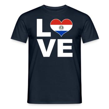 Ich liebe Paraguay Herz Flagge Paraguay - Männer T-Shirt - Navy - Vorne - AI Model Male 178 light (178cm)