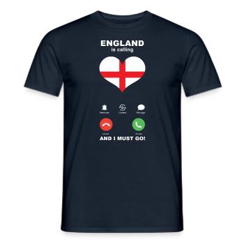 L’Angleterre appelle England Heart Souvenir - T-shirt homme - marine - Devant - AI Model Male 178 light (178cm)