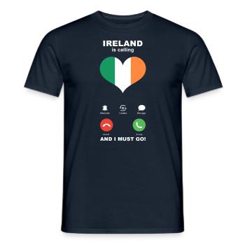 Ireland is calling Ireland Heart Souvenir - Men's T-Shirt - navy - Front - AI Model Male 178 light (178cm)