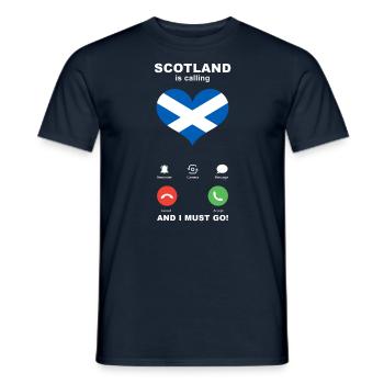 Schottland is calling Schottland Herz Souvenir - Männer T-Shirt - Navy - Vorne - AI Model Male 178 light (178cm)