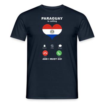Paraguay is calling Paraguay Herz Souvenir - Männer T-Shirt - Navy - Vorne - AI Model Male 178 light (178cm)