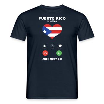 Porto Rico appelle Puerto Rico Heart Souvenir - T-shirt homme - marine - Devant - AI Model Male 178 light (178cm)