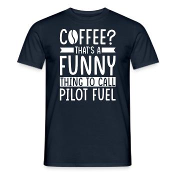 Dicton du café pilote - T-shirt homme - marine - Devant - AI Model Male 178 light (178cm)