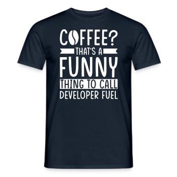 Entwickler Kaffee Spruch Software Entwickler - Männer T-Shirt - Navy - Vorne - AI Model Male 178 light (178cm)