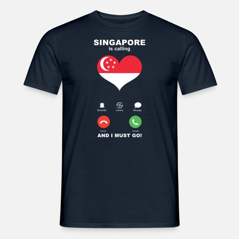 Singapur is calling Singapur Herz Souvenir - Männer T-Shirt - Navy