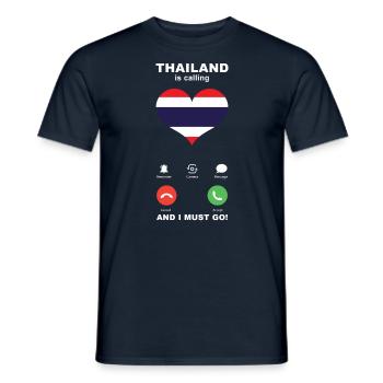 La Thaïlande appelle Thailand Heart Souvenir - T-shirt homme - marine - Devant - AI Model Male 178 light (178cm)
