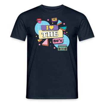 80er Jahre Retro - Männer T-Shirt - Navy - Vorne - AI Model Male 178 light (178cm)