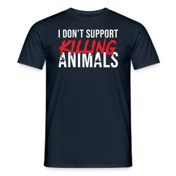 Vegan vegetarian I don't kill animals - Men's T-Shirt - navy - Front - AI Model Male 178 light (178cm)