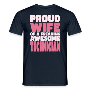 Proud Wife of A Damn Good Technician - Men's T-Shirt - navy - Front - AI Model Male 178 light (178cm)