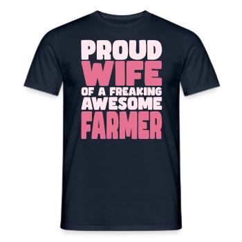 Proud Wife of A Damn Good Farmer - Men's T-Shirt - navy - Front - AI Model Male 178 light (178cm)