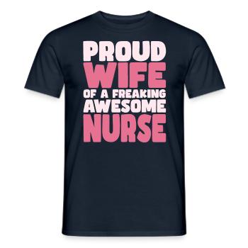 Proud Wife of A Damn Good Guy - Men's T-Shirt - navy - Front - AI Model Male 178 light (178cm)