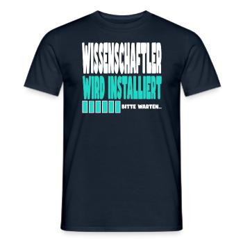 Wissenschaftler wird installiert - Männer T-Shirt - Navy - Vorne - AI Model Male 178 light (178cm)