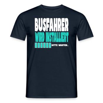 Bühnenbauer wird installiert - Männer T-Shirt - Navy - Vorne - AI Model Male 178 light (178cm)