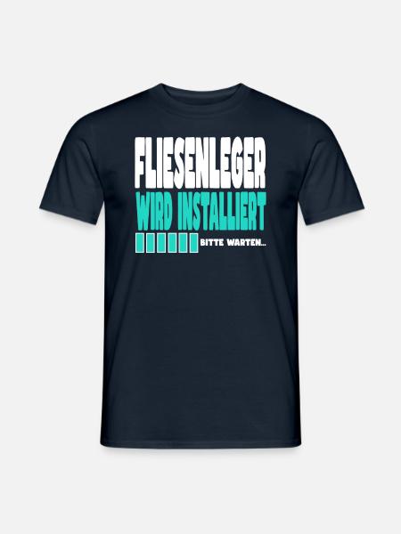 Fliesenleger wird installiert - Männer T-Shirt - Navy