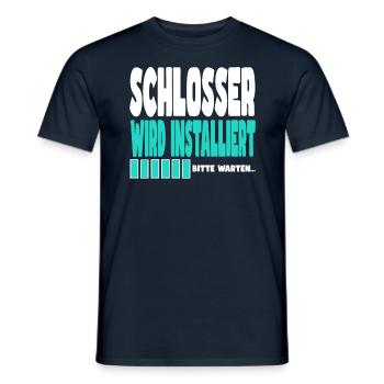Schlosser wird installiert - Männer T-Shirt - Navy - Vorne - AI Model Male 178 light (178cm)