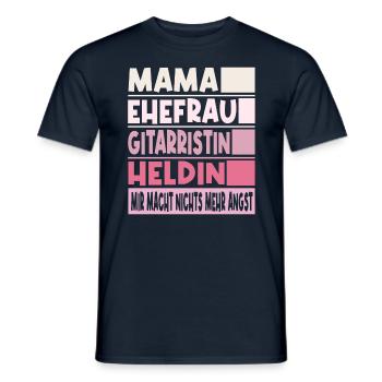 Gitarristin Mama Ehefrau Heldin - Männer T-Shirt - Navy - Vorne - AI Model Male 178 light (178cm)