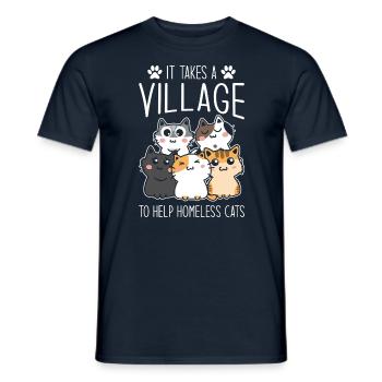 Aide de sauveteur de chats pour chats sans abri - T-shirt homme - marine - Devant - AI Model Male 178 light (178cm)