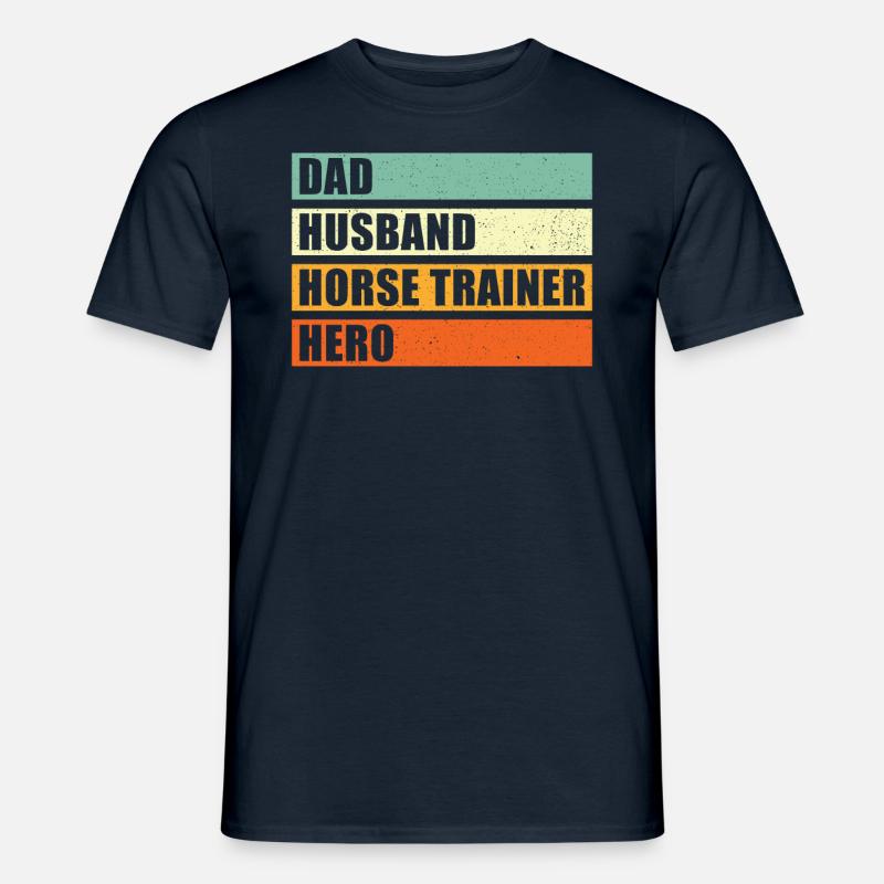 Pferdetrainer Vater Ehemann Held - Männer T-Shirt - Navy