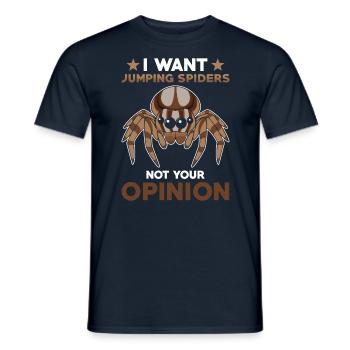 Springspinne Spruch - Männer T-Shirt - Navy - Vorne - AI Model Male 178 light (178cm)