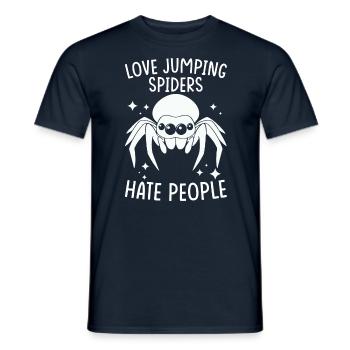 Springspinne Spruch - Männer T-Shirt - Navy - Vorne - AI Model Male 178 light (178cm)