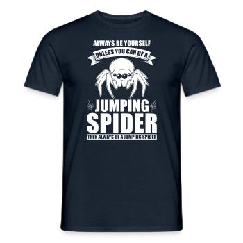 Springspinne Spruch - Männer T-Shirt - Navy - Vorne - AI Model Male 178 light (178cm)