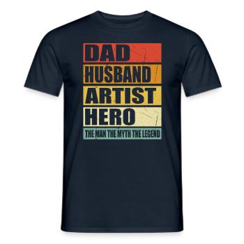 Père Mari Artiste Héros - T-shirt homme - marine - Devant - AI Model Male 178 light (178cm)