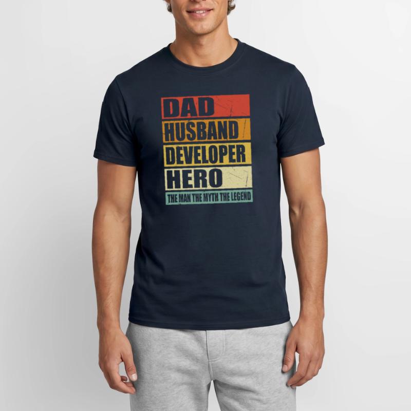 Father Husband Software Developer Held Men's T-Shirt