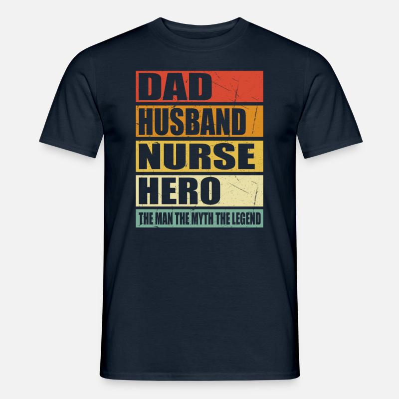 Vater Ehemann Krankenschwester Held - Männer T-Shirt - Navy