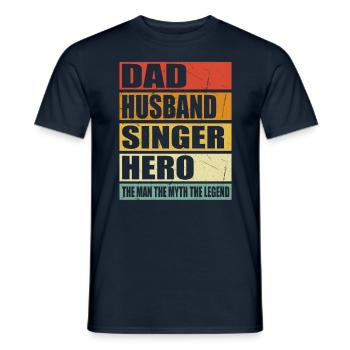 Père Mari Chanteur Héros - T-shirt homme - marine - Devant - AI Model Male 178 light (178cm)