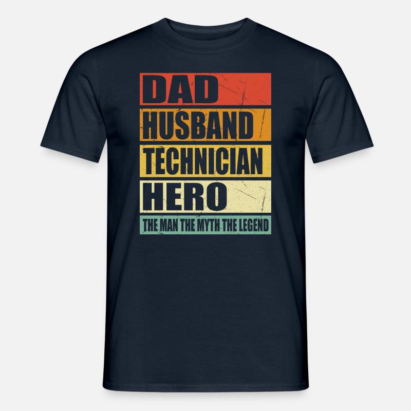 Vater Ehemann Techniker Held - Männer T-Shirt - Navy