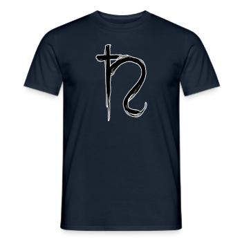 Saturn Astrology Symbol - Men's T-Shirt - navy - Front - AI Model Male 178 light (178cm)