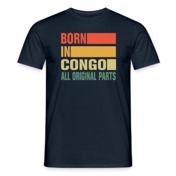 Geboren In Kongo - Männer T-Shirt - Navy - Vorne - AI Model Male 178 light (178cm)