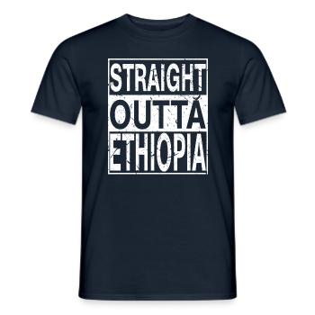 Ethiopia Straight outta Ethiopia - Men's T-Shirt - navy - Front - AI Model Male 178 light (178cm)