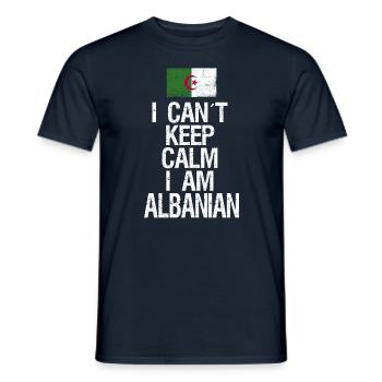 I can not Keep Calm I am Albanian - Men's T-Shirt - navy - Front - AI Model Male 178 light (178cm)
