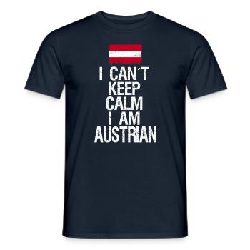 Je ne peux pas rester calme Je suis autrichien - T-shirt homme - marine - Devant - AI Model Male 178 light (178cm)