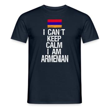 Je ne peux pas rester calme Je suis arménien - T-shirt homme - marine - Devant - AI Model Male 178 light (178cm)