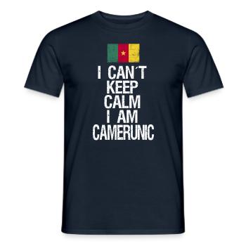 I can not Keep Calm I am Cameroonian - Men's T-Shirt - navy - Front - AI Model Male 178 light (178cm)
