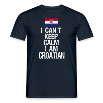 Je ne peux pas rester calme Je suis croate - T-shirt homme - marine - Devant - AI Model Male 178 light (178cm)