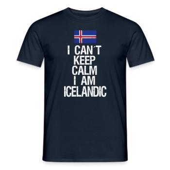 Je ne peux pas rester calme Je suis Islandais - T-shirt homme - marine - Devant - AI Model Male 178 light (178cm)